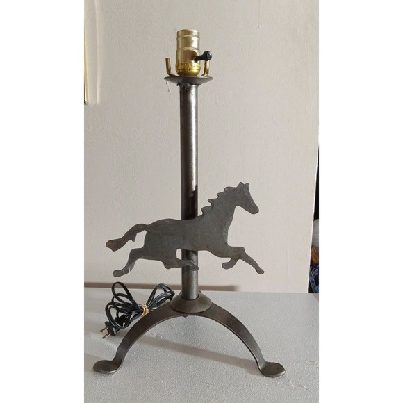 Vintage Western Rustic Iron Horse Lamp